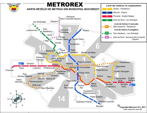 Harta Metrorex - Harta metrou Bucuresti
